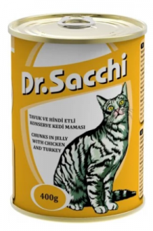 Dr.Sacchi Tavuk Ve Hindi Etli 400 gr Kedi Maması kullananlar yorumlar